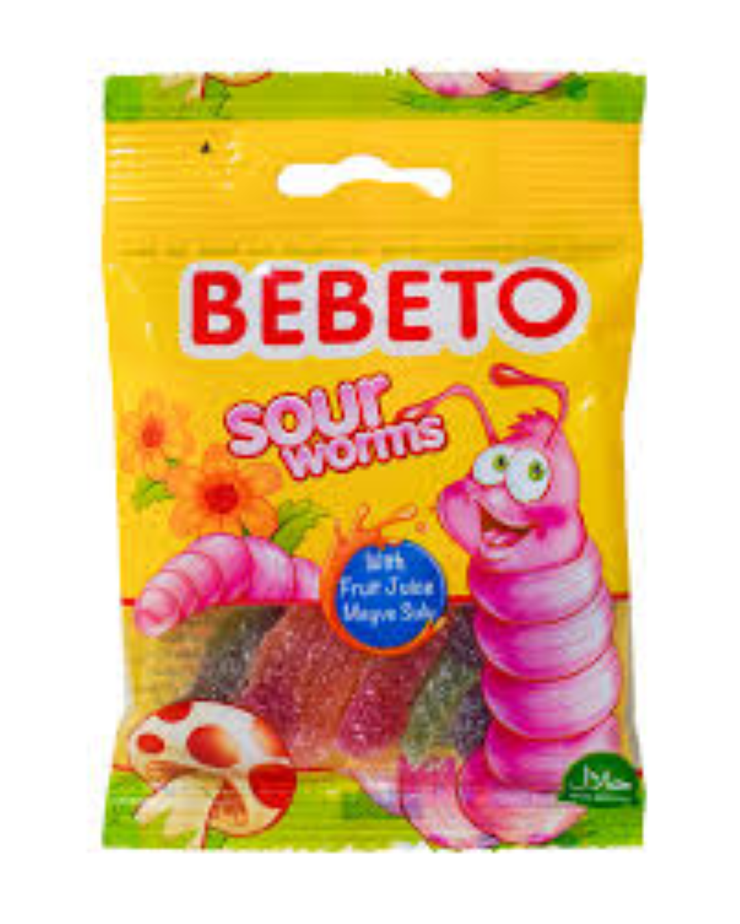 BEBETO SOFT CANDY SOUR WORMS 18G
